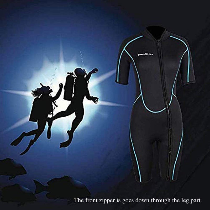 Seaskin Mens 3mm Shorty Wetsuit Womens, Full Body Diving Suit Front Zip Wetsuit for Diving Snorkeling Surfing Swimming 3X-Large - Image 4
